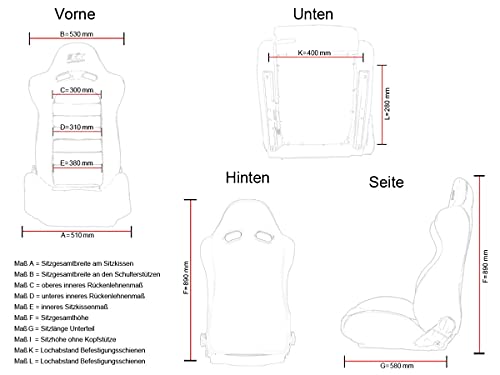 27312838 Pair of Basic Bucket Seats Black Fabric Non-Reclining