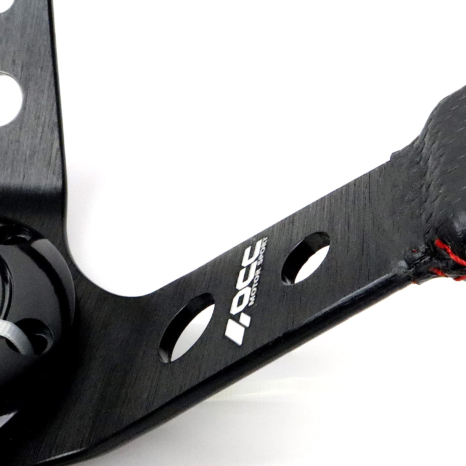 OCC MOTORSPORT UNIVERSAL CAR Go Kart OFFSET STEERING WHEEL TRACK MODEL VINYL CARBON LOOK BLACK RED ARMS - 90 MM FULL DISH WHEEL - 350MM (14 INCH)