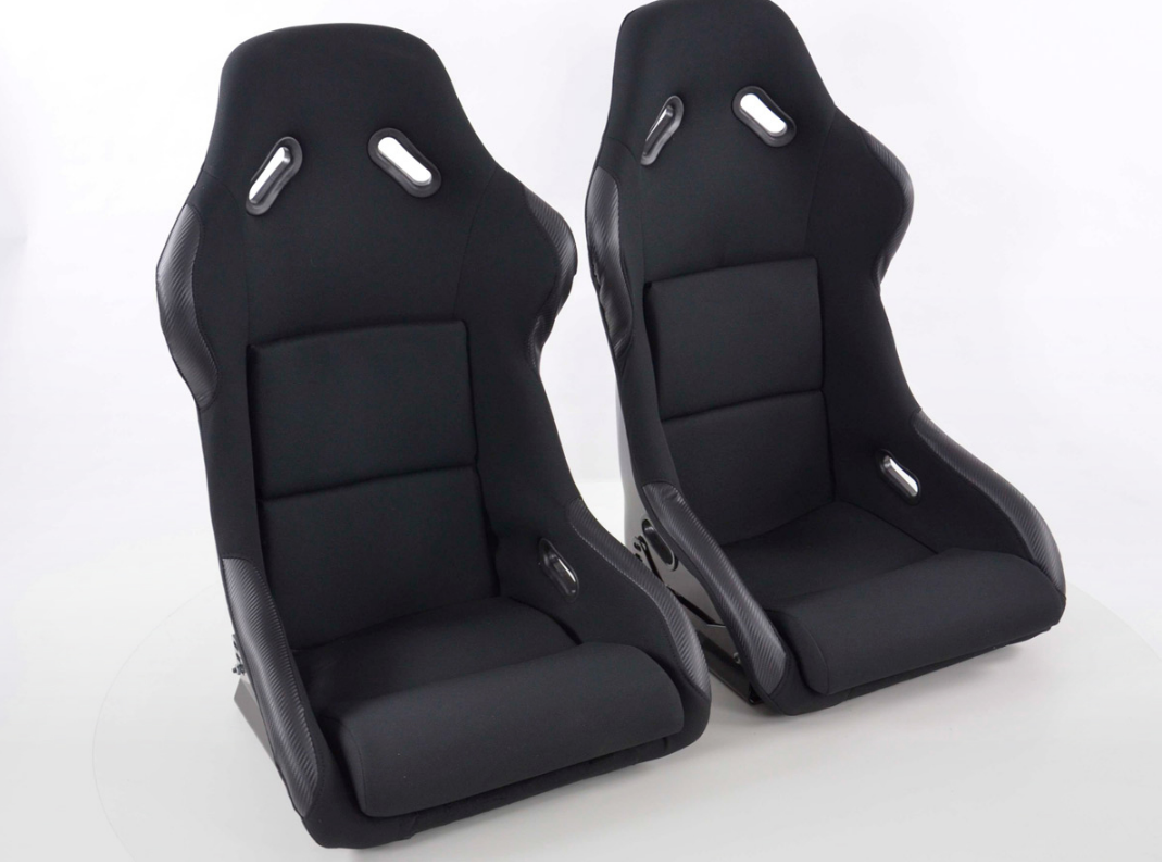 FK Full Bucket Sports Seats Set Black Motorsport Car Van 4x4 T4 T5 Defender 90 - LJ Automotive