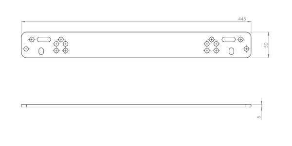 Cobra Steel Base Plate Adapter Bars - Multi Drilled Hole for Universal Bucket Seat Fitment Installation x 1 Set