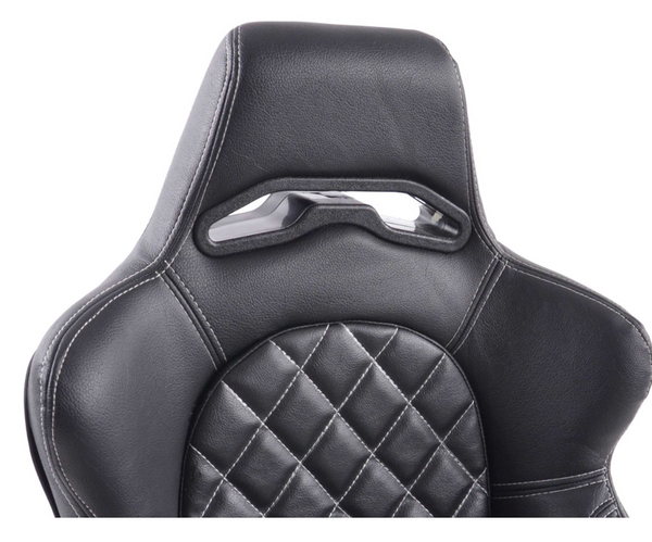 FK Bucket Sports Seat Set Black Quilted Stitch Defender 90 110 T4 T5 Van 4x4 Car - LJ Automotive