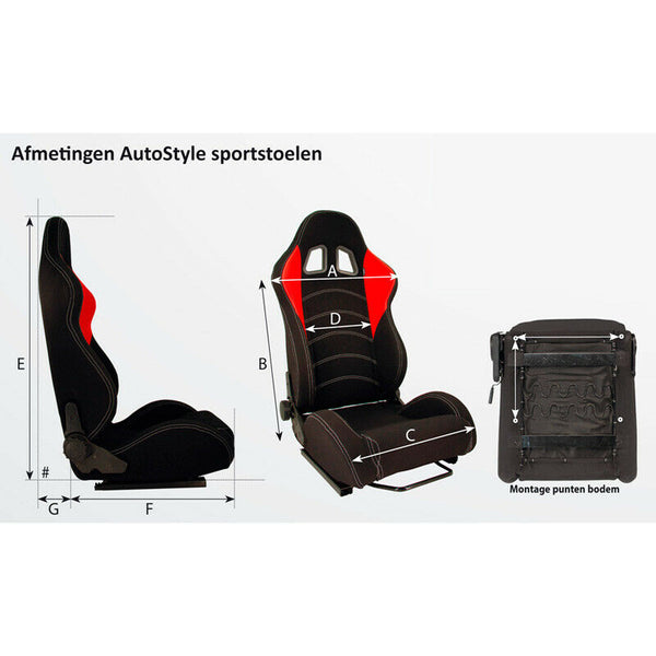 AUTOSTYLE x1 Univ Single Sports Full Bucket Seat Black NON recline inc runners - LJ Automotive