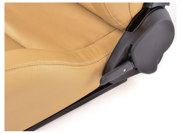 FK Bucket Sports Seats Set Beige Faux Leather 4x4 Land Rover Defender 90 110 - LJ Automotive