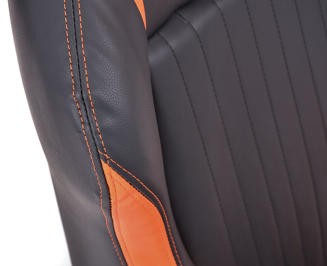 FK Bucket Sports Seat Pair Black & Orange Stitch Car 4x4 Camper T4 T5 Defender - LJ Automotive