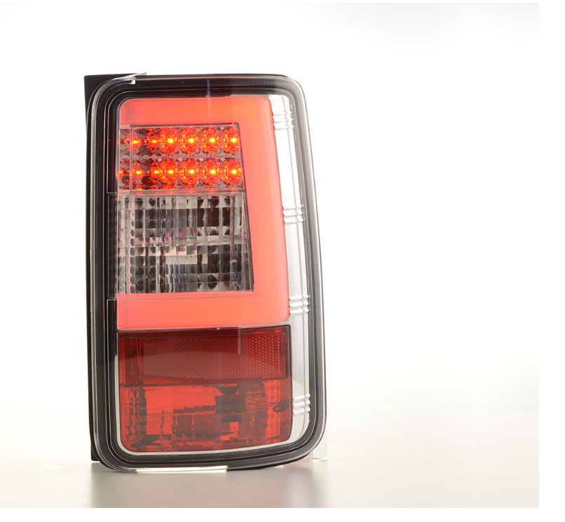 FK Pair LED rear lights Lightbar VW Caddy 2K 03-15 chrome LHD - LJ Automotive