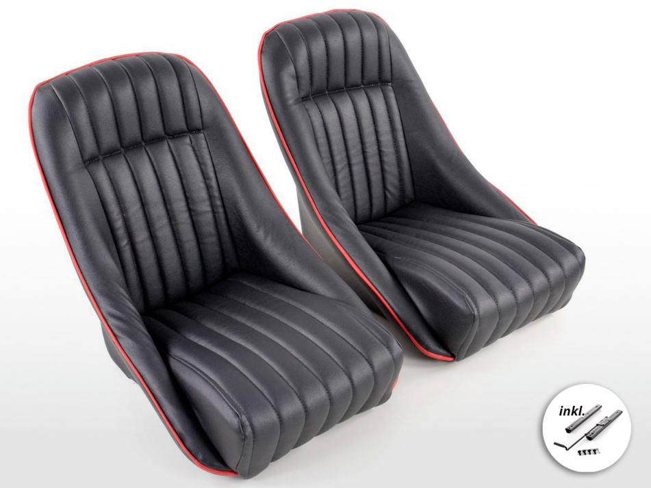 FK Bucket Sports Seat Set Classic Kit Car Retro Project Custom MG Speedster - LJ Automotive