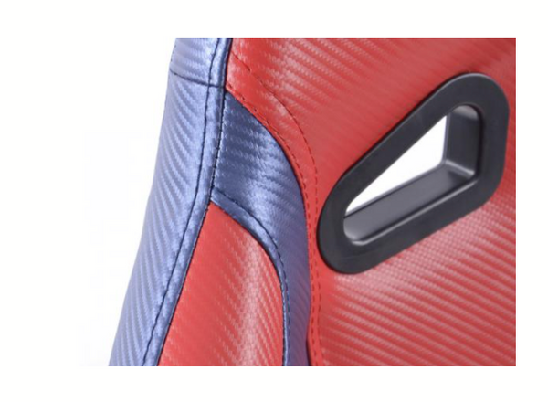 FK Universal Bucket Sports Seat Carbon Red & Blue 4x4 Car Camper T4 T5 Defender - LJ Automotive